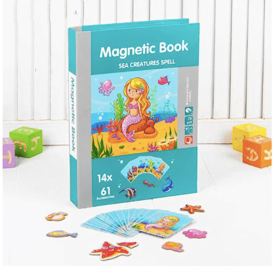 Carte magnetica educativa tip puzzle, Sea Creatures Spell, +3 ani