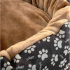 Load image into Gallery viewer, Culcus moale cu perna, pentru caine/pisica, culoare crem-maron, impermeabil, baza antiderapanta, 50 cm