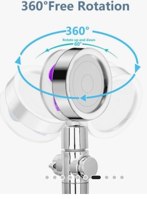 Cap de dus cu ventilator si presiune dubla, buton de oprire ON/OFF