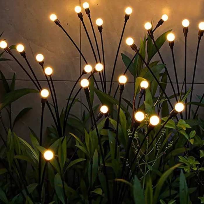 Lampa solara pentru gradina cu 6 LED-uri, Firefly, alb cald