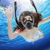Masca pentru snorkeling cu 2 tuburi pentru oxigen/CO2 si suport pentru camera video