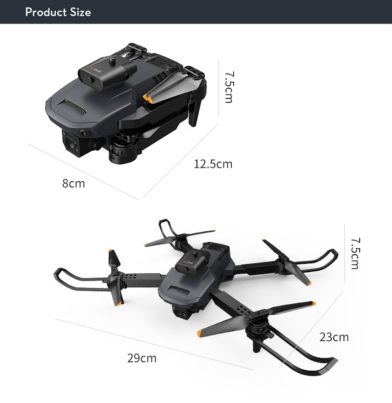 Mini Drona cu o Camera, Obstacle Avoidance Quadcopter, Wi-Fi, 360°, 4K, Portocaliu