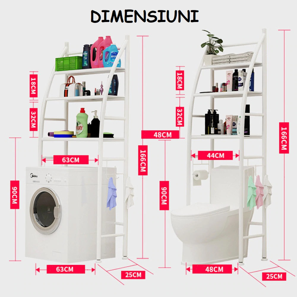 Organizator pentru baie, toaleta sau masina de spalat, Alb