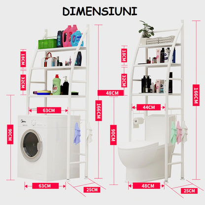 Organizator pentru baie, toaleta sau masina de spalat, Alb
