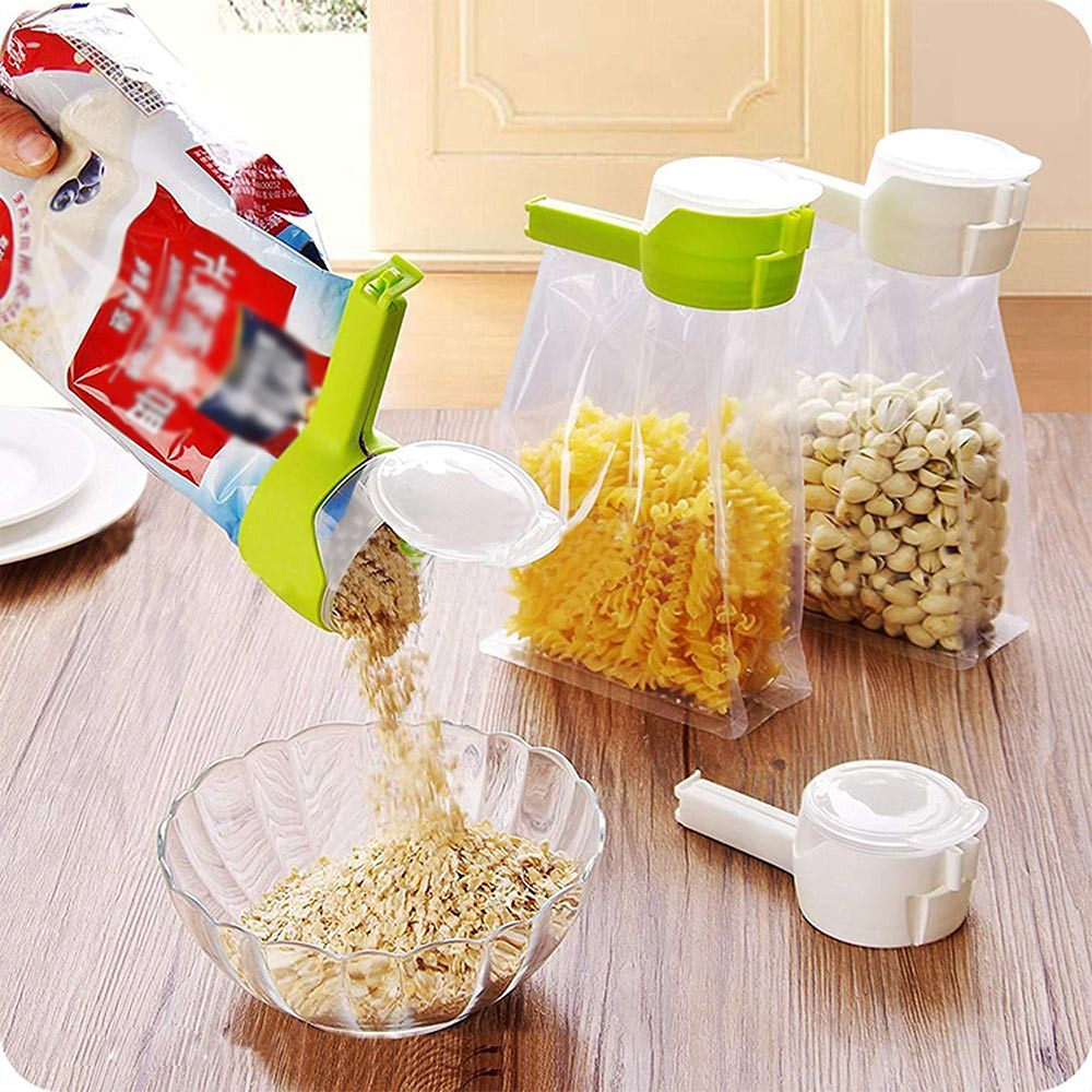Set 4 capace pentru sigilat pungi, reutilizabile, pentru stocarea alimentelor