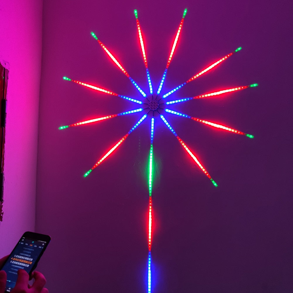 Lumini LED tip artificii inteligente, RGB, muzica, telecomanda si control din smartphone, multicolor