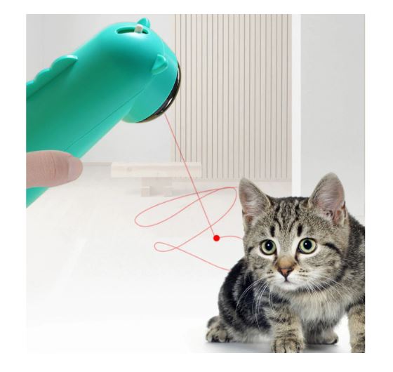 Jucarie interactiva cu laser pentru pisici, verde