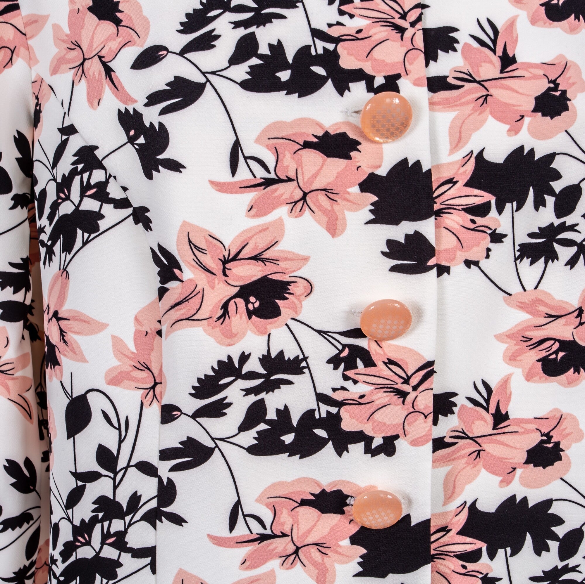 Sacou de primavara fara captuseala, model floral