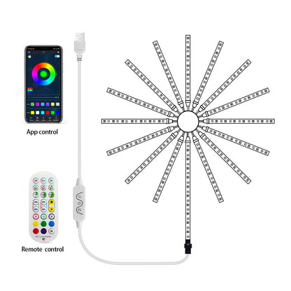 Lumini LED tip artificii inteligente, RGB, muzica, telecomanda si control din smartphone, multicolor