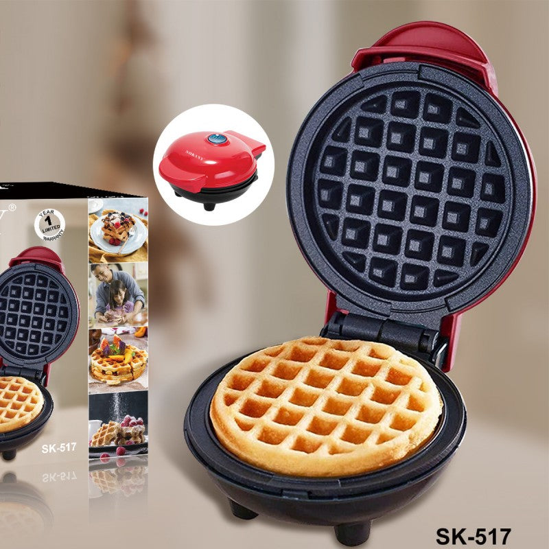 Aparat pentru preparat mini vafe/gofre 350W, Placi antiaderente, Indicator luminos, Rosu
