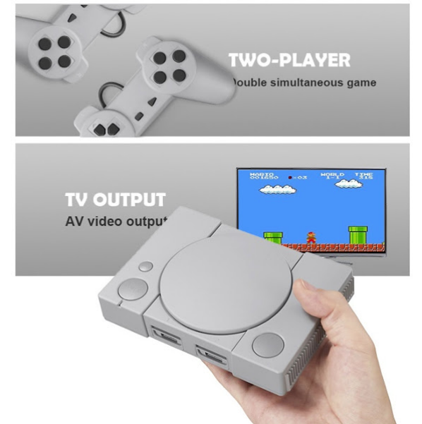 Consola de jocuri video retro cu 2 telecomenzi si pistol de jucarie inclus, gri