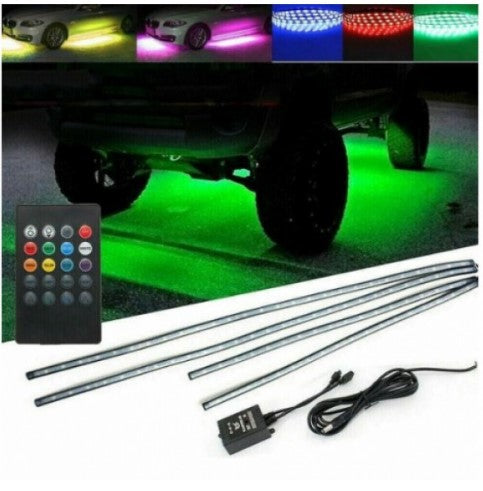 Kit banda LED SMD sub masina, cu telecomanda, underglow, RGB, 12V