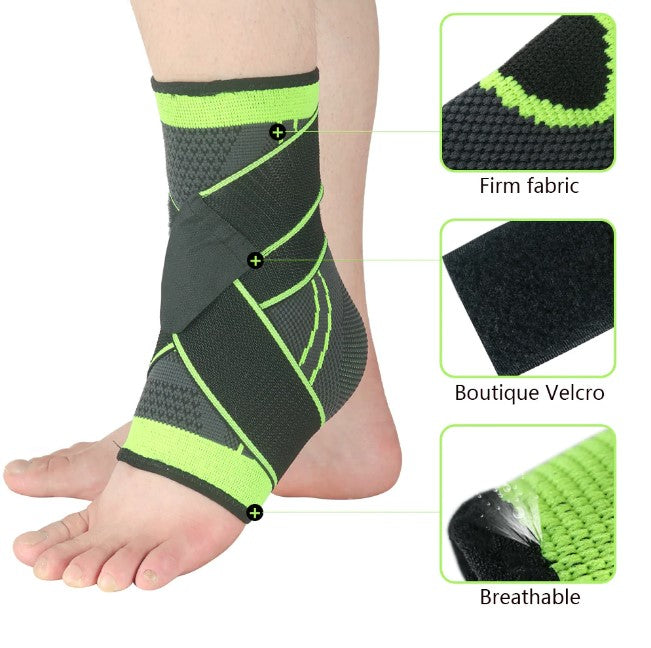 Glezniera elastica cu prindere dubla, 3D, Textil si Nylon, Negru/Verde, Marime universala