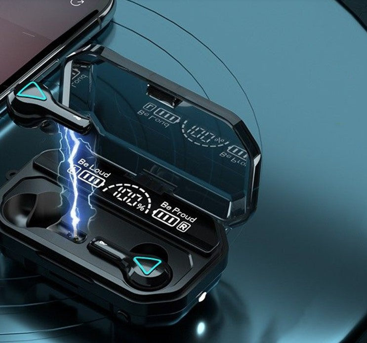 Casti Wireless A15 TWS, Bluetooth 5.1, Display LCD, Hi-Fi Sound, incarcare Powerbank, Lanterna, 2000 mAh