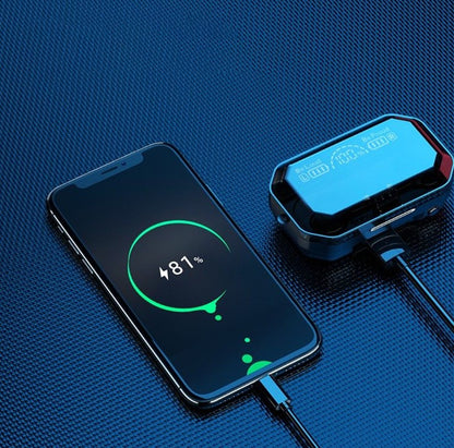 Casti Wireless A15 TWS, Bluetooth 5.1, Display LCD, Hi-Fi Sound, incarcare Powerbank, Lanterna, 2000 mAh