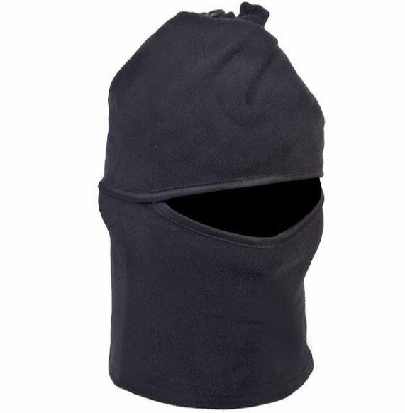 Cagula termica cu protectie pentru gat, material polar, negru