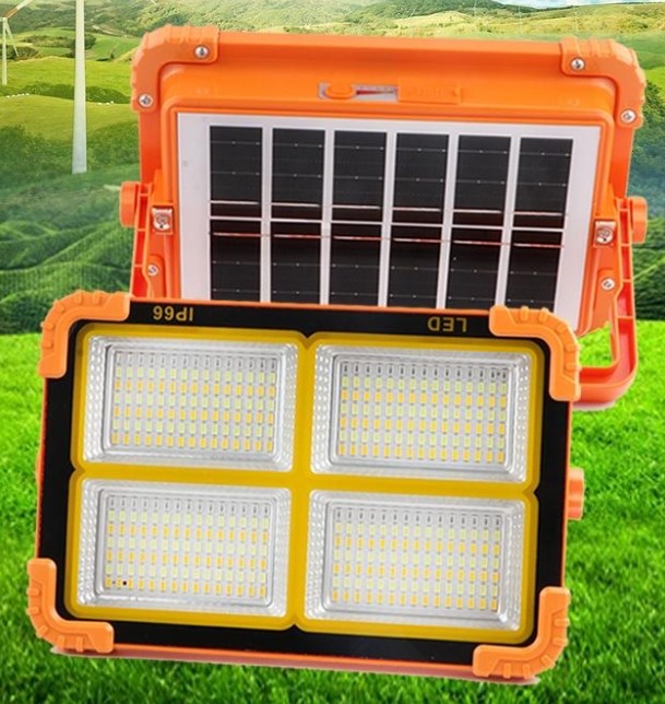 Proiector cu panou solar integrat si functie de baterie externa, 100W