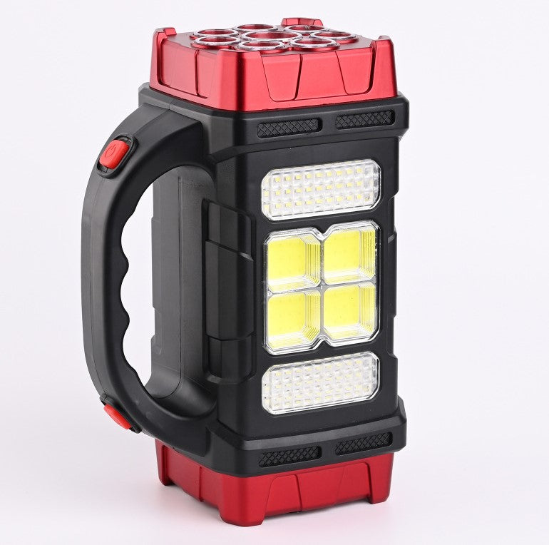 Lanterna LED portabila, cu incarcare solara, USB, rosu