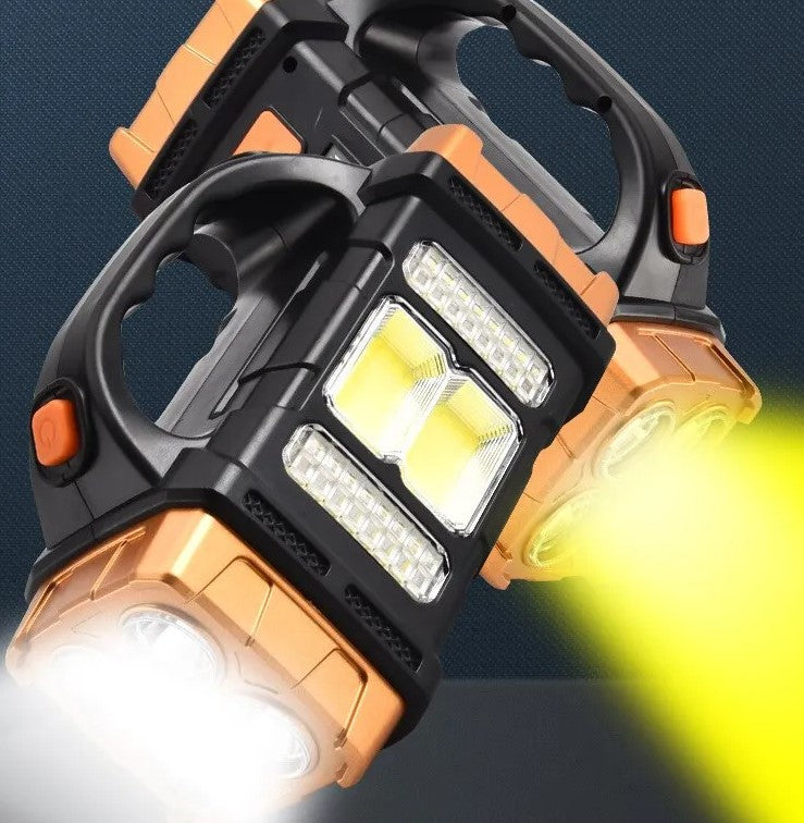 Lanterna LED portabila, cu incarcare solara, USB, rosu
