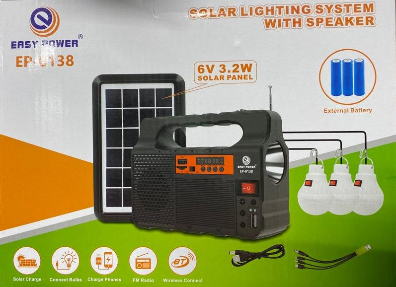 Kit solar cu difuzor, 3 becuri, 6V, 3,2W, EP-0318