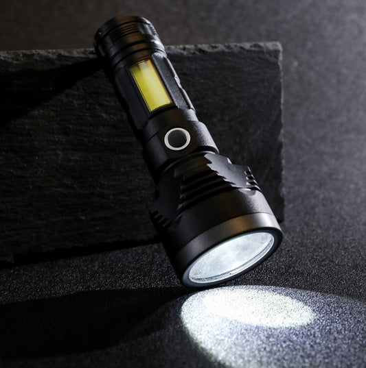 Lanterna Ultra Puternica LED, Rezistenta la apa, Solara, 3 Moduri de lumina, Negru, XW08