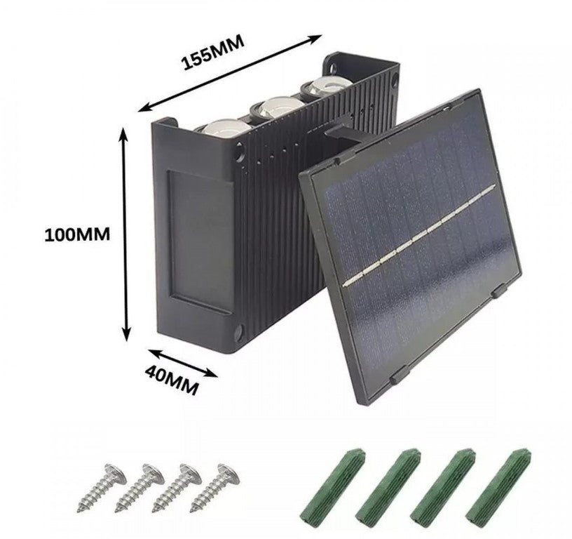 Lampa solara de perete Andowl Q-TY599, 6x LED, lumina alb cald, senzor miscare