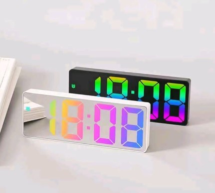 Ceas Digital Oglinda, LED, Alb/Negru, Alarma