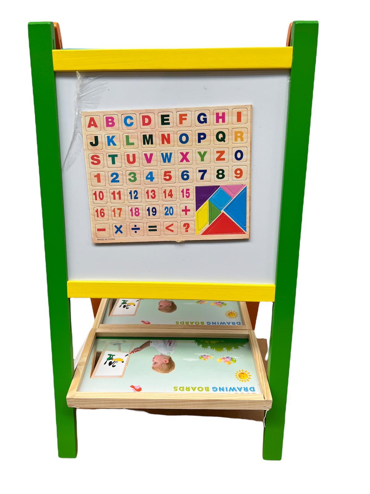 Tabla multifunctionala din lemn, magnetica, educativa pentru copii H01, 65 x 36cm