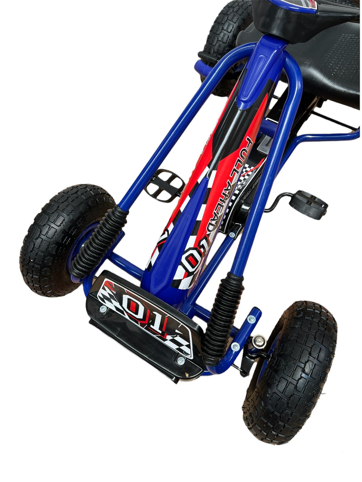 Kart little racer A15 metalic cu roti din cauciuc goflabile,pedale si frana pe spate,3-9 ani