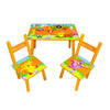 Masuta desenat pentru copii, 2 scaune, din lemn, suprafata lucioasa, 59x39x40 cm, MS03