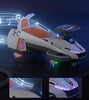 Masinuta electrica cu abur, tip nava spatiala, pentru copii, cu volan si lumini, cod 606