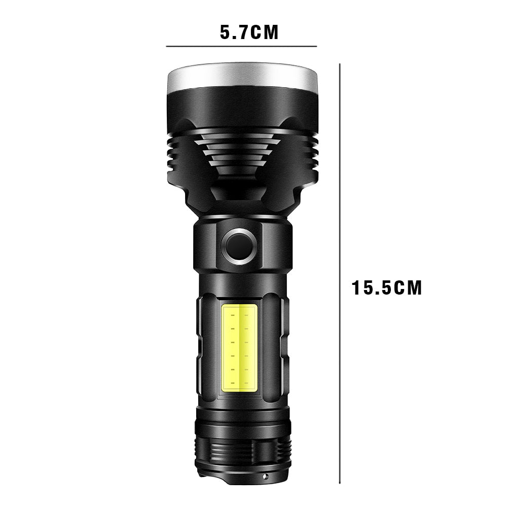 Lanterna Ultra Puternica LED, Rezistenta la apa, Solara, 3 Moduri de lumina, Negru, XW08
