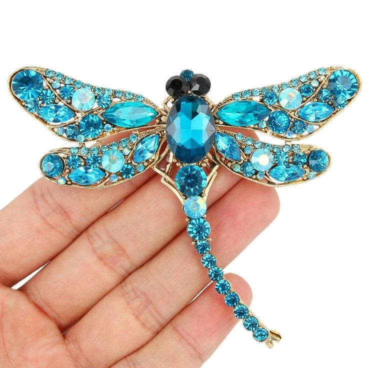 BROSA LIBELULA CRISTAL TURQUOISE