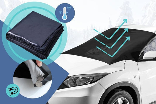 Husa inteligenta de protectie pentru parbriz, 1+1 GRATIS, 144x70 cm, negru