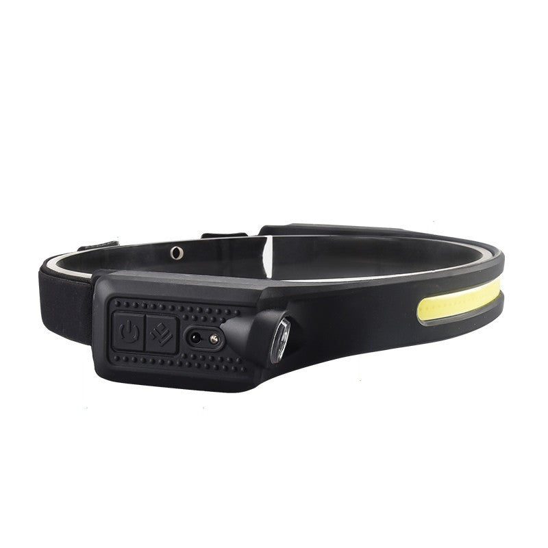 Lanterna LED cu inductie pentru cap, reincarcabila, cu senzor, negru