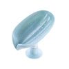 Savoniera Flippy, cu scurgere, pentru sapun, cu ventuza, material ABS, 13 x 8.5 x 10.5 cm, albastru
