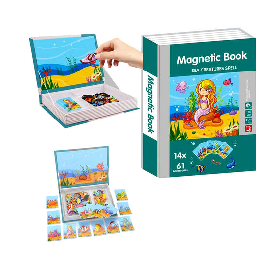 Carte magnetica educativa tip puzzle, Sea Creatures Spell, +3 ani
