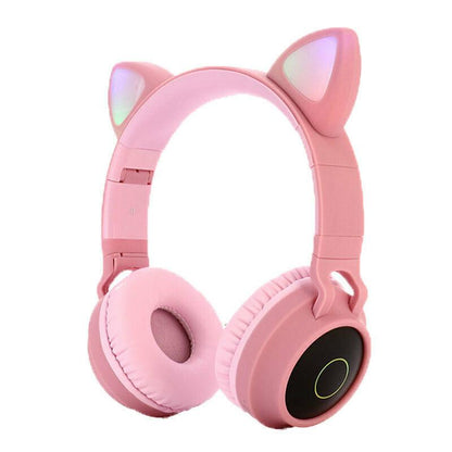 Casti Wireless pliabile cu urechi de pisica, microfon incorporat, Bluetooth, 5.0