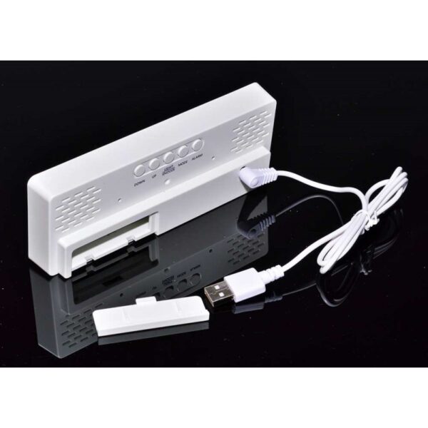 Ceas Digital Oglinda, LED, Alb/Negru, Alarma