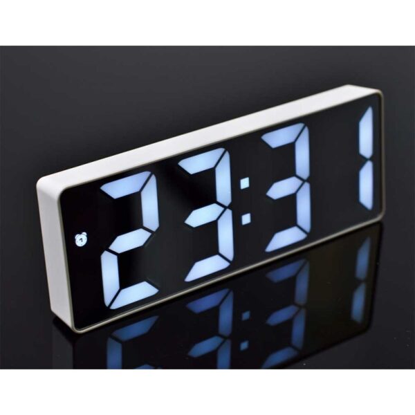 Ceas Digital Oglinda, LED, Alb/Negru, Alarma