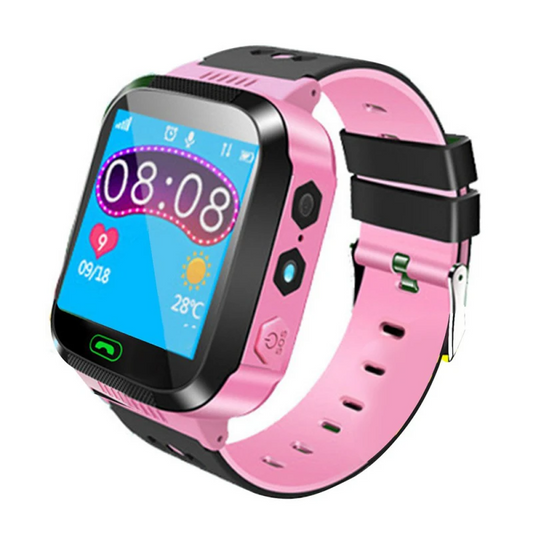 Ceas Smartwatch Loomax pentru copii cu functie telefon, camera, apel video, GPS, instoric traseu, Android, roz