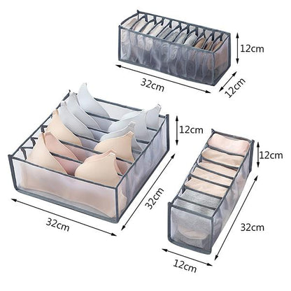 Set 3 organizatoare textile pentru lenjerie