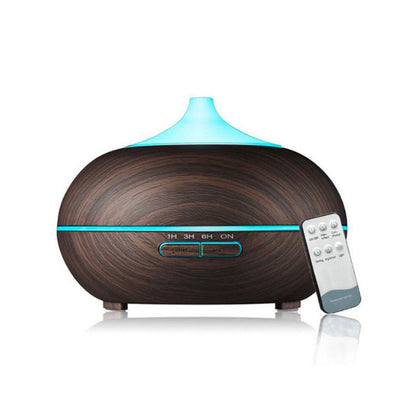 Difuzor de ulei esential reglaj vapori, 7 culori LED, 4 setari de timp, 550 ml, Maro