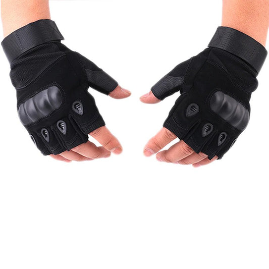 Manusi tactice cu protectie militara fara degete, Negru