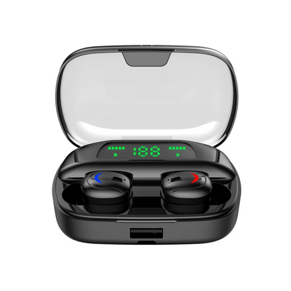 Casti audio wireless Andowl EJ661, Bluetooth, microfon, LED, Negru