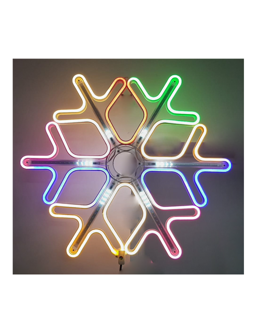 Fulg de nea LED , RBG tub, cu turturi meteoriti de lumini, interior / exterior, 58 cm