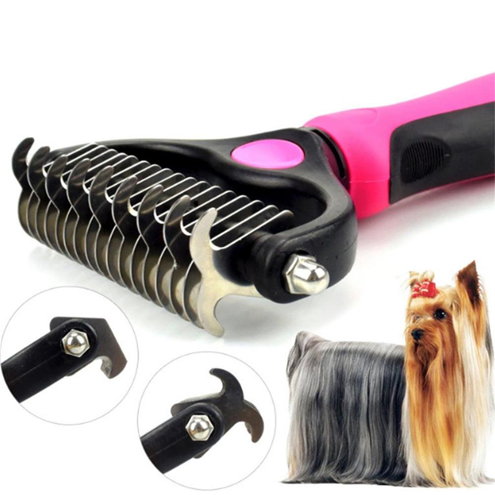 Pieptene Profesional 2 in 1 cu 20 lame pentru ingrijirea blanii animalelor de companie