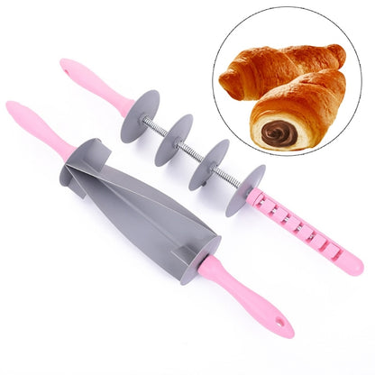 Set 2 instrumente pentru patiserie, tip rola, gri/roz