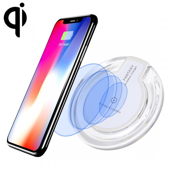 Încărcător wireless Fantasy Qi, ultra-subțire pentru iPhone, alb