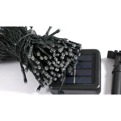 Instalatie Craciun 20M, 200 LED, alb rece, energie solara, interior/exterior